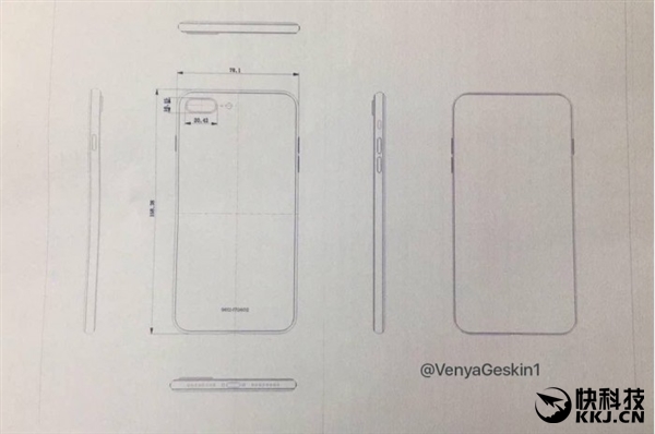iPhone 8、7S最終版設(shè)計(jì)圖流出：正面指紋識(shí)別