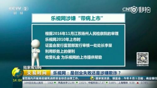 央視炮轟樂視網(wǎng)：是創(chuàng)業(yè)失敗還是涉嫌欺詐？