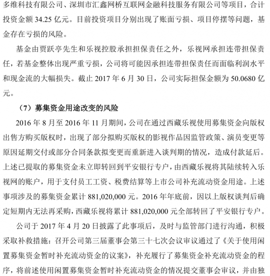 樂視公告四連發(fā):澄清融創(chuàng)過戶問題 提示八大風險