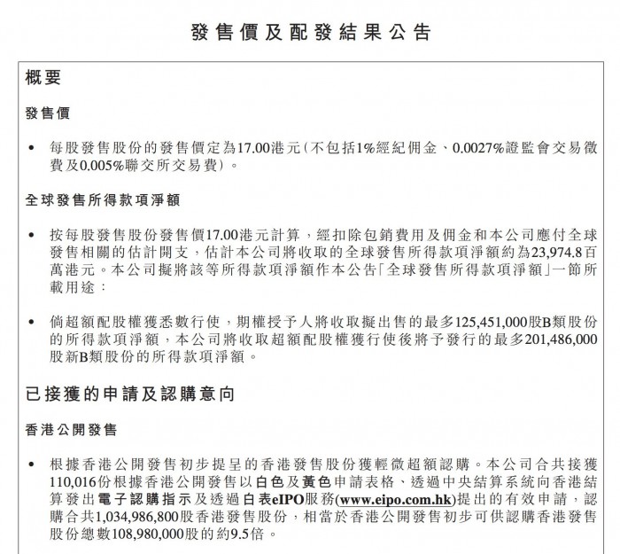 小米公布IPO配發(fā)結(jié)果:超額認(rèn)購9.5倍 今日公布中簽結(jié)果