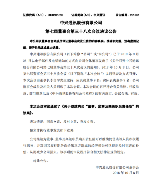 中興通訊給高管買的責(zé)任險有什么用?